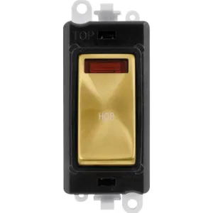 20AX Double Pole Switch With Neon Module - Black -
