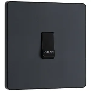 EVOLVE MATT GREY (BLACK) SINGLE PRESS SWITCH, 10A