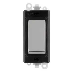 20AX 1 Way Switch Module - Black - Polished Chrome