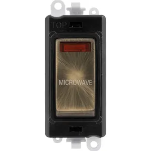 20AX Double Pole Switch With Neon Module - Black -