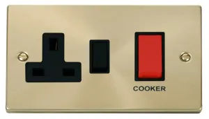 Deco - 50A Cooker Control Unit - Red/Black Rockers