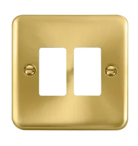 2 Gang GridPro Frontplate - Satin Brass