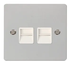 Twin Telephone Socket Master  - White