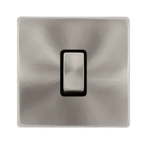 10AX INGOT 1 GANG 2 WAY SWITCH - BRUSHED STEEL COV