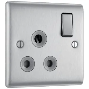 NEXUS METAL BRUSHED STEEL SINGLE ROUND PIN SWITCHE