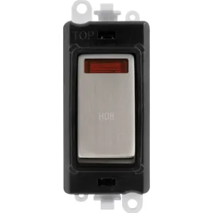 20AX Double Pole Switch With Neon Module - Black -