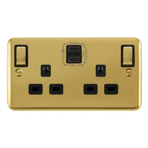 DECO+ 'INGOT' 13A 2 GANG SWITCHED SAFETY SHUTTER S
