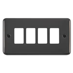 4 Gang GridPro Frontplate - Black Nickel