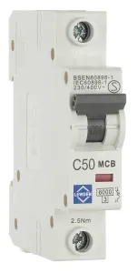 LEWDEN MCB 50A C Type 1 Pole 6kA