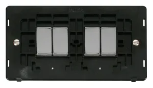 Ingot 10AX 4 Gang 2 Way Switch Insert - Black / Ch