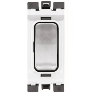 20A 2W RETRACTIVE SW BRUSHED STEEL WH