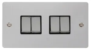Ingot 10AX 4 Gang 2 Way Switch  - Black