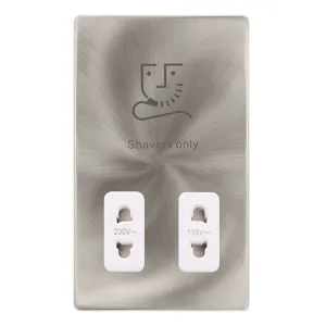 115/230V DUAL VOLTAGE SHAVER SOCKET - BRUSHED STEE