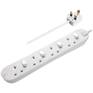 4 SOCKET 2M 13 AMP INDIVIDUALLY SWITCHED EXTENSION