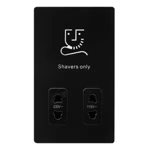 115/230V DUAL VOLTAGE SHAVER SOCKET - MATT BLACK C