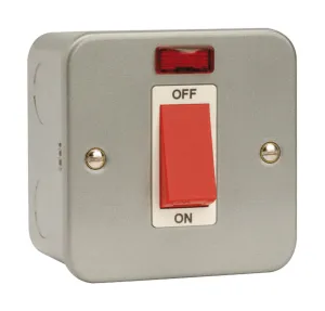 Metal Clad - 50A 1 Gang Double Pole Switch With Ne