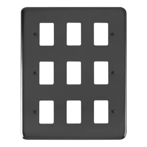 9 Gang GridPro Frontplate - Black Nickel
