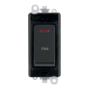 20AX Double Pole Switch With LED Module - Black -