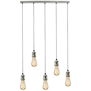 CALLA - 230V E27 Vintage 5 Light Bar Pendant - Bru