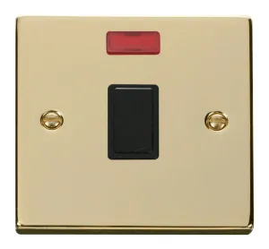 20A 1 Gang DP Switch + Neon - Black