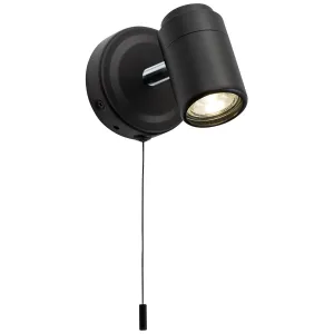 230V IP44 GU10 Single Spotlight - Matt Black