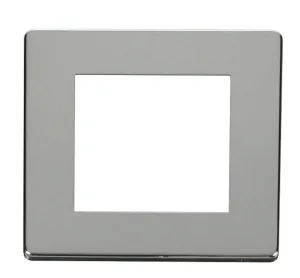 1 Gang Plate Twin Media Module Cover Plate - Chrom