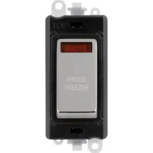 20AX Double Pole Switch With Neon Module - Black -