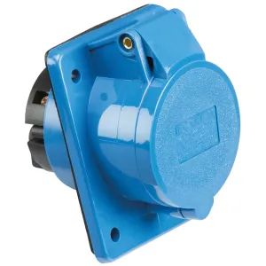 240V IP44 32A Angled Panel Mount Socket 2P+E