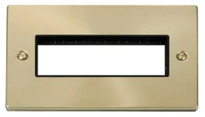 2 Gang Plate 6 In-Line Aperture - Black